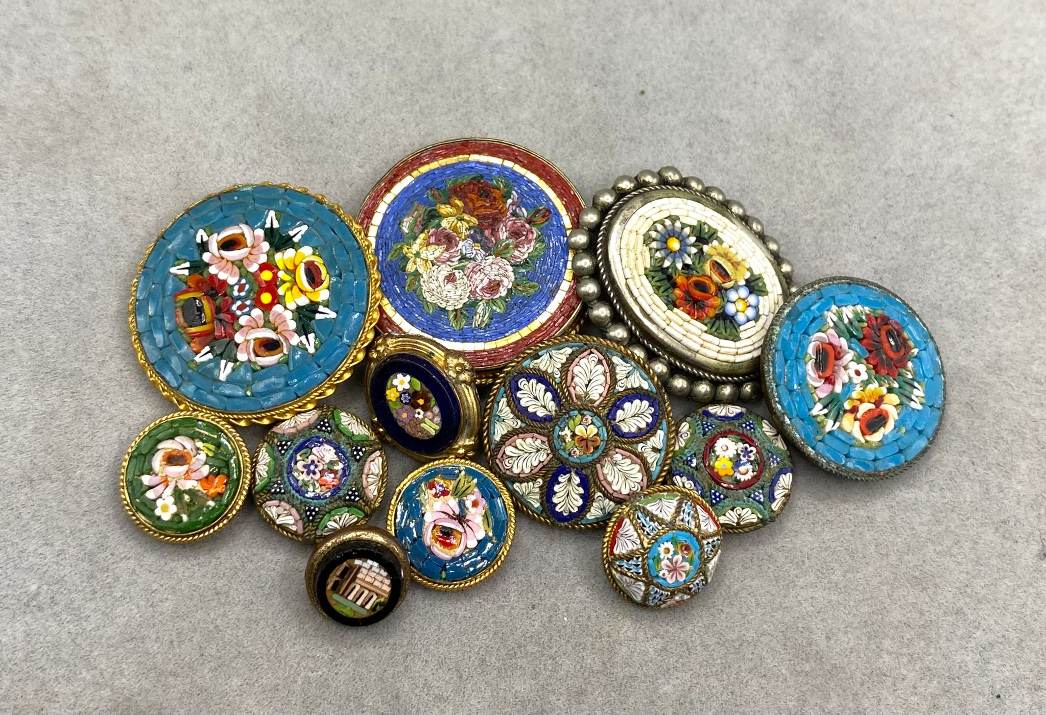 Italian Micro Mosaic antique buttons