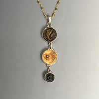Victorian Jewels Three Button Drop set in Sterling Silver Pendant w/ Spinel Rosary necklace