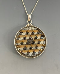 Victorian Lacy Button set in Sterling silver w/ Sterling Silver Necklace