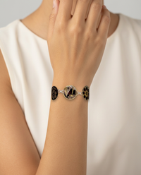 Victorian Burgundy Velvet Perfume Buttons set in Sterling Silver Bracelet 8-1/2 — worn on model