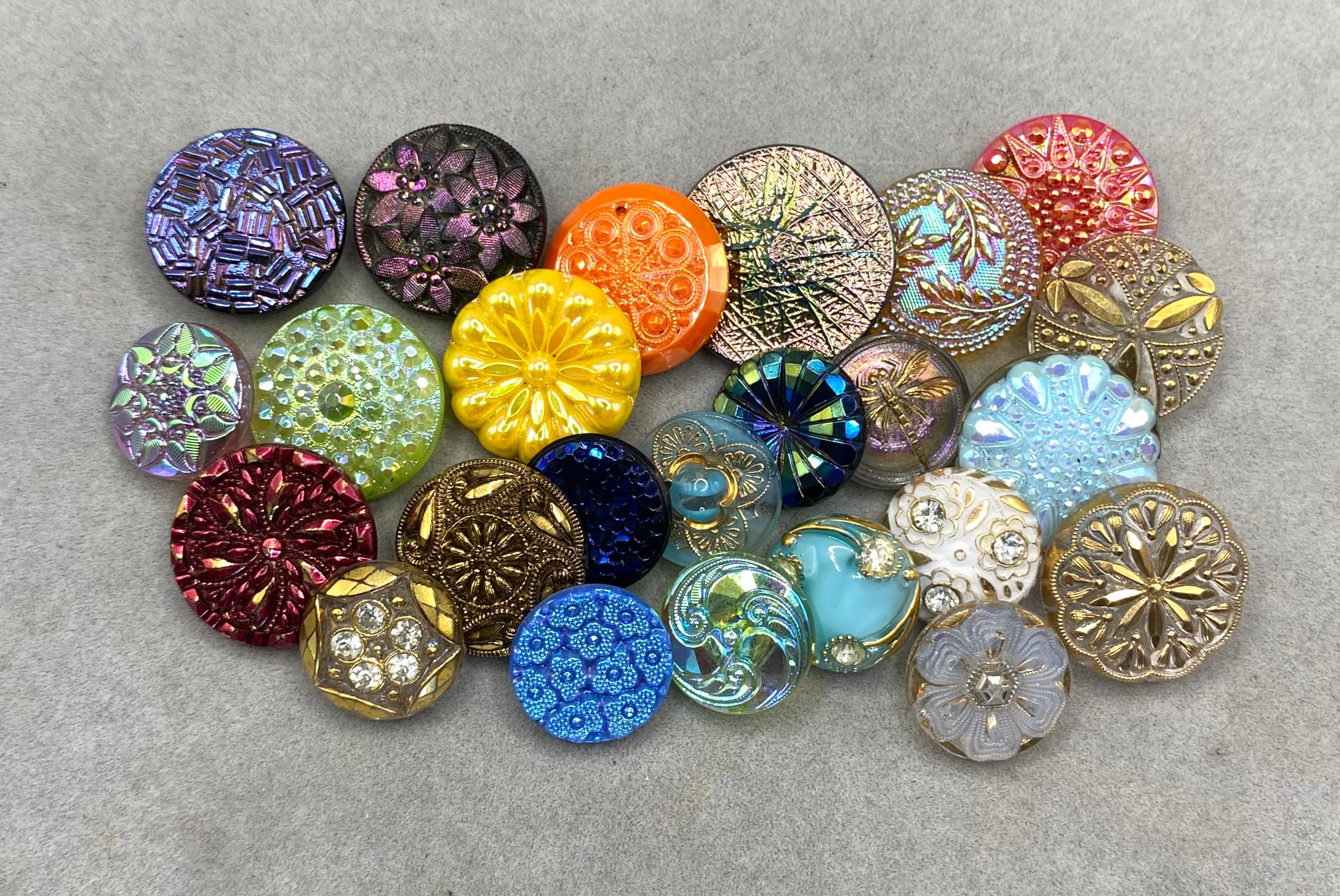 West German & Czech Glass antique buttons