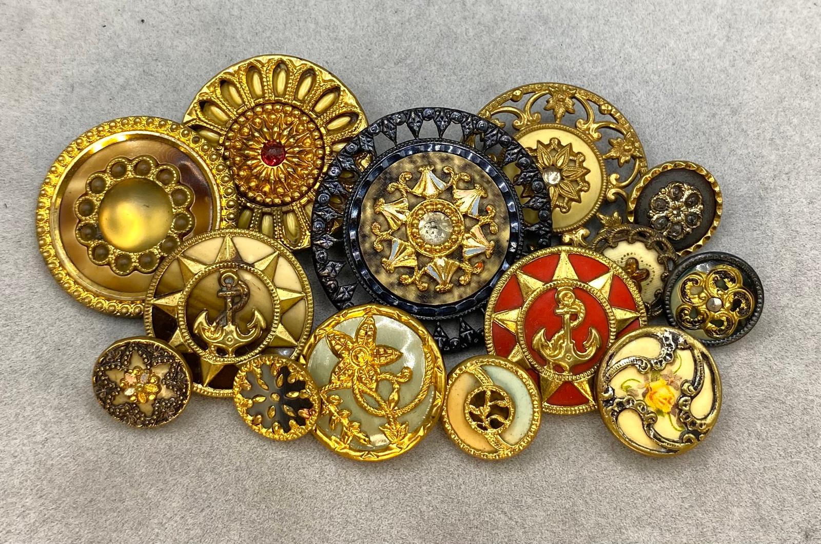 Jeweled Celluloid antique buttons