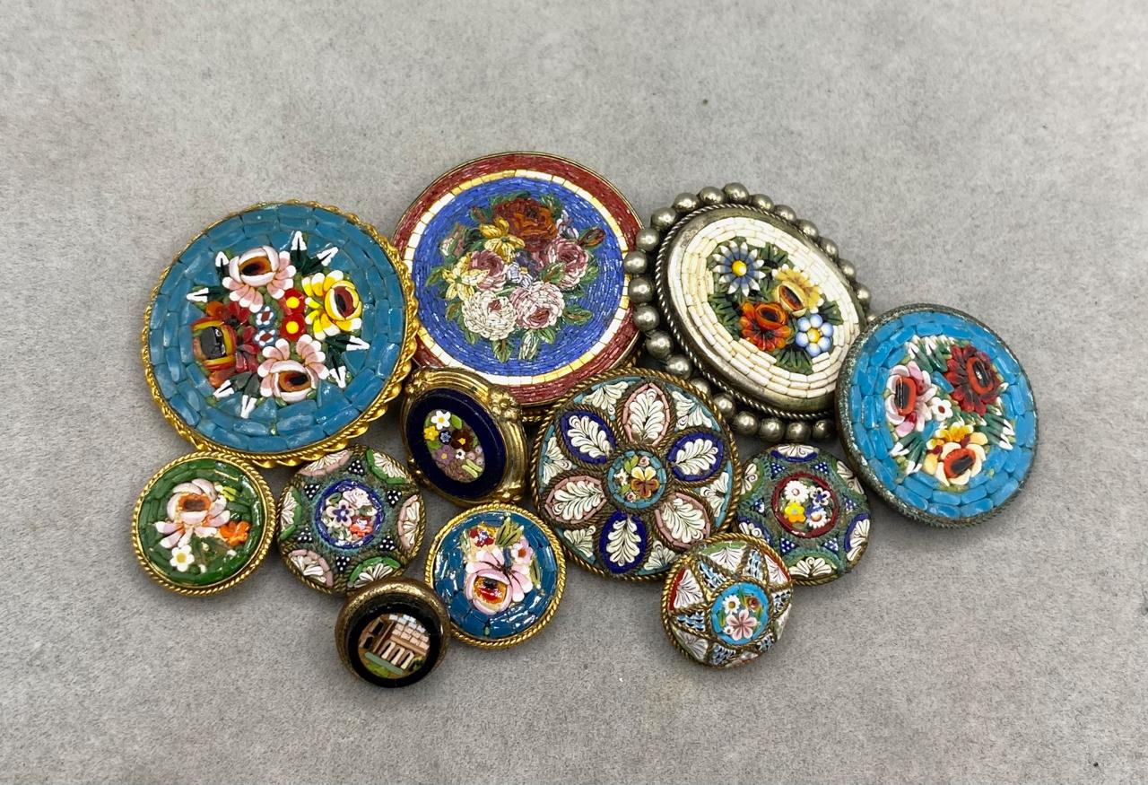 Italian Micro Mosaic antique buttons